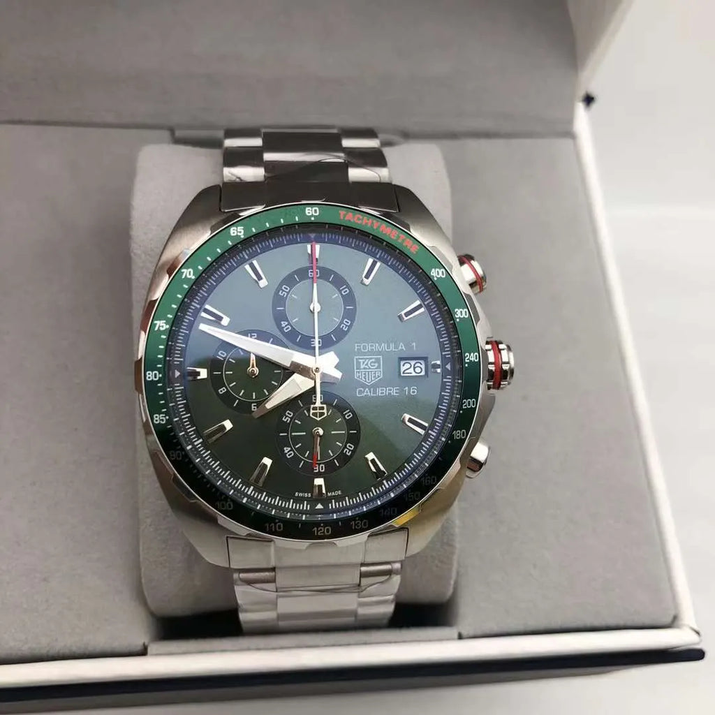TAG Heuer Green Steel Chronograph - Hình 3